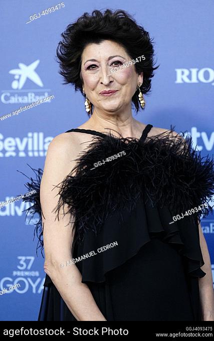 Montserrat Alcoverro attends 37th Goya Awards - Red Carpet at Fibes - Conference and Exhibition on February 11, 2023 in Sevilla, Spain