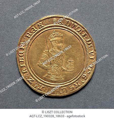 Sovereign of Twenty Shillings, 1550-1553. England, Edward VI, 1547-1553. Gold