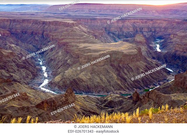 scenic view to Fish River Canyon in Namibia