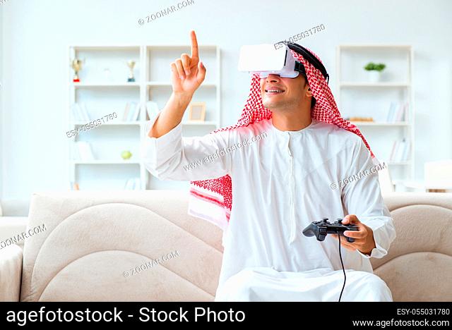 Arab man addicted to video games
