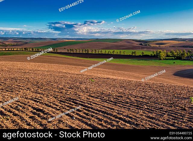 Moravian Tuscany ? rolling landscape in south Moravia near Kyjov town, Czech Republic
