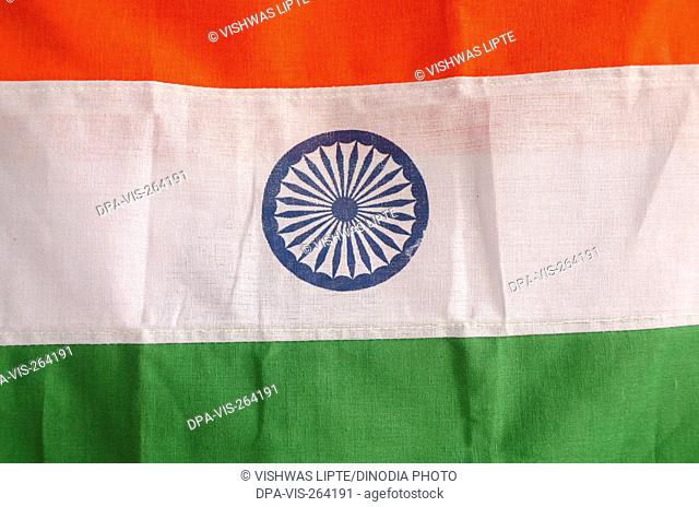 Ashoka chakra on flag of India, India, Asia