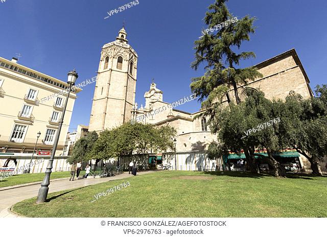 Valencia Spain. October 25, 2017: The Metropolitan Cathedral-Basilica Church of the Assumption of Our Lady of Valencia, popularly called the Seu in Valencian