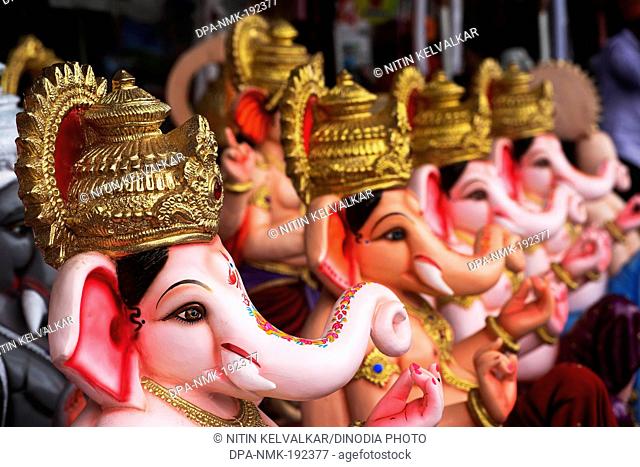Ganesh Idols kept for sell Pune Maharashtra India Asia