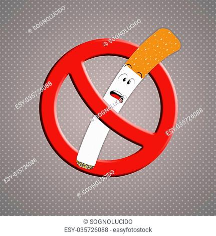 illustration of Funny cigarette for no smoking, Stock Photo, Picture And  Low Budget Royalty Free Image. Pic. ESY-035726088 | agefotostock