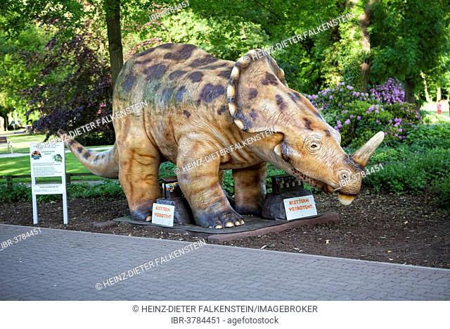 Model of a dinosaur, Steinhuder Meer Nature Park, Steinhude, Lower Saxony, Germany