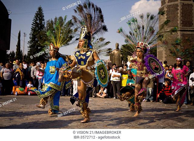 Conchero dancers at the Festival of Señora de Guadalupe, Mexico City, Federal District, Mexico