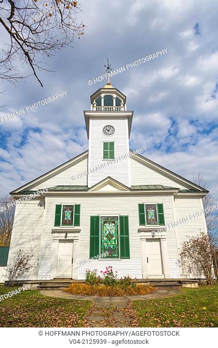 The charming Universalist Church in South Strafford, Vermont, USA