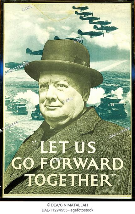 Forward Together WW2 Propaganda War A4 poster 