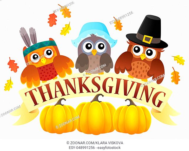 Thanksgiving owls thematic image 7 - picture illustration