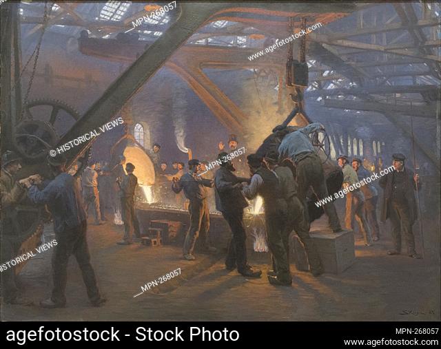 The Iron Foundry, Burmeister and Wain; by Peder Severin Krøyer (1851-1909)