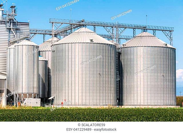 Agricultural Silo - Building Exterior, Storage and drying of grains, wheat, corn, soy, sunflower