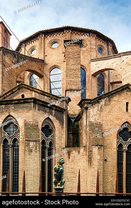 Basilica of Saint Francis is a historic church in the city of Bologna in northern Italy. View from apse