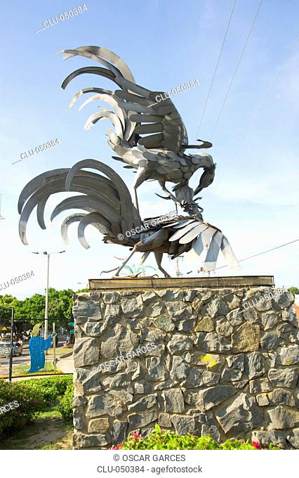 Sculpture of Fighting Cocks, Valledupar, Cesar, Colombia
