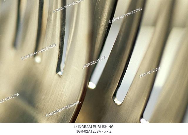 Close-up of two forks