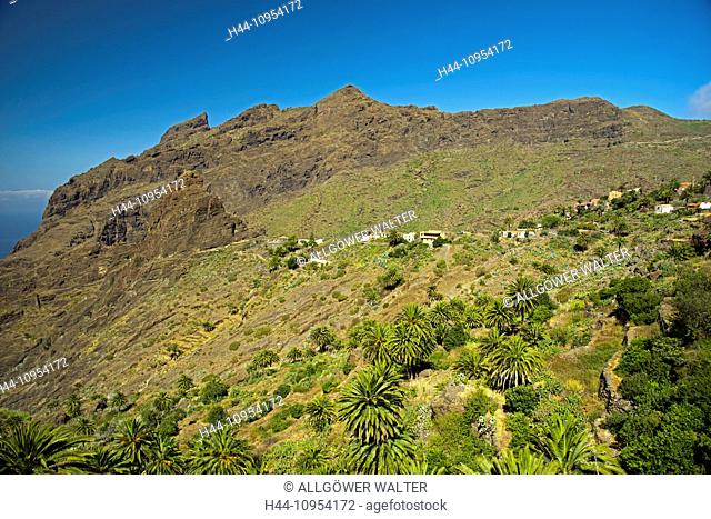 Architecture, view, view, outside, mountain village, mountains, mountainous, mountain landscape, Europe, mountains, Canaries, Canary islands, Macizo, Masca