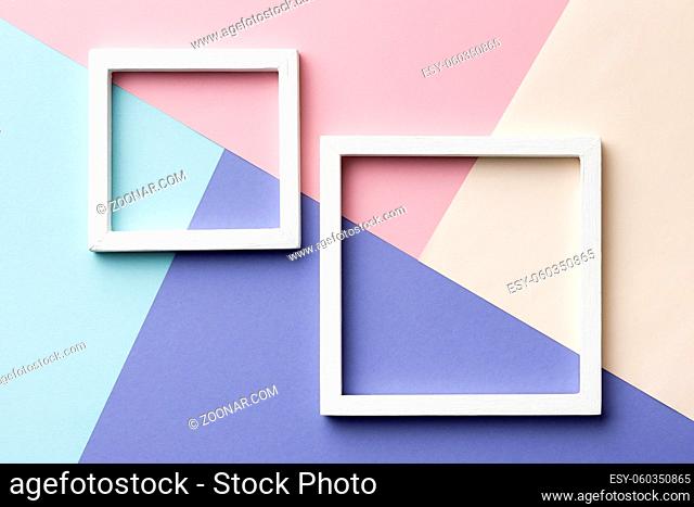 flat lay frames colorful background