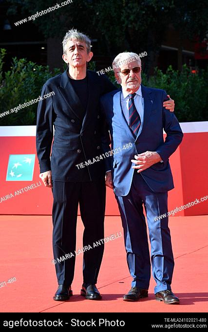 The director Sergio Rubini, Giancarlo Giannini during the Red carpet of film ' I fratelli De Filippo' at the 16th Rome Film Festival, Rome, ITALY-24-10-2021
