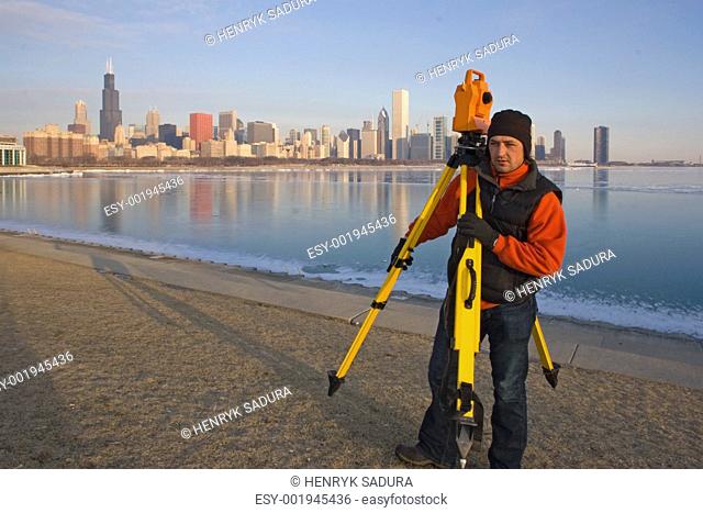 SUrveying during winter in CHicago