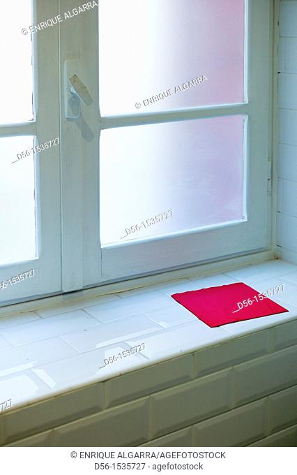 Window and red napkin