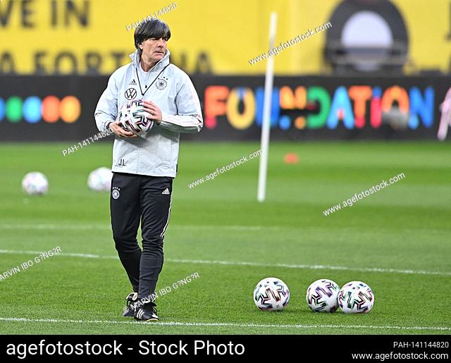 Joachim Loew, national coach. GES / Fussball / DFB-final training Bucharest, The team, 27.03.2021 Football / Soccer: Training, practice German national team