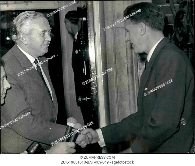 Oct. 10, 1965 - Ian Smith Meets Mr. Wilson For Vital Rhodesia Talks At No. 10 Downing Street: Britain's Prime Minister, Mr. Harold Wilson, met Mr