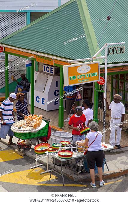 West Indies, Caribbean, Antigua, St Johns, Heritage Quay, Street Vendors
