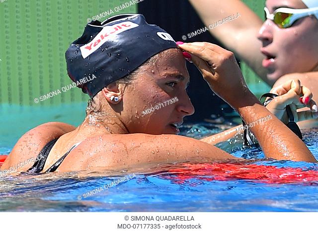 Italian swimmer Simona Quadarella during 200m freestyle competition at swimming stadium Foro Italico. Rome (Italy) June 23th, 2019
