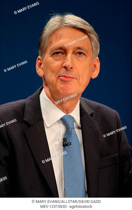 Philip Hammond MP Chancellor Of The Exchequer Conservative Party Conference 2016 The ICC Birmingham , Birmingham , England 03 October 2016 ADDRESSES THE...