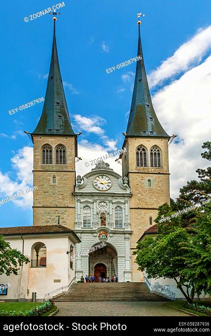 Church of St. Leodegar is the most important church and a landmark in the city of Lucerne, Switzerland