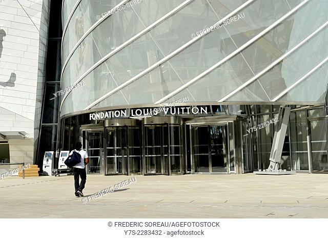 The Fondation Louis Vuitton conceived by architect Franck Gerhy in Paris, Bois de Boulogne, France