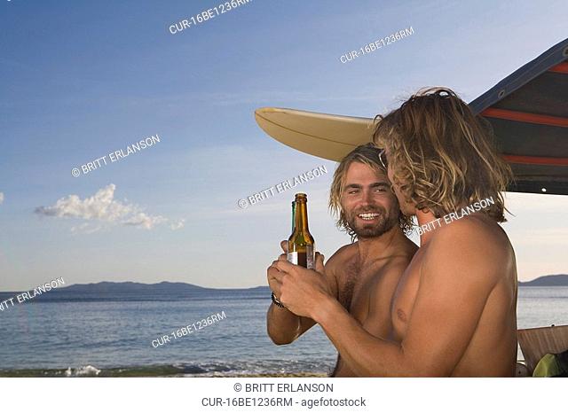 surf men drinking beer