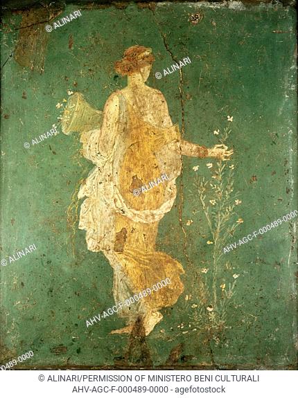 The Goddess Flora, Roman wall painting, National Archeological Museum, Naples (79), shot 1990 ca. by Pedicini, Luciano for Alinari