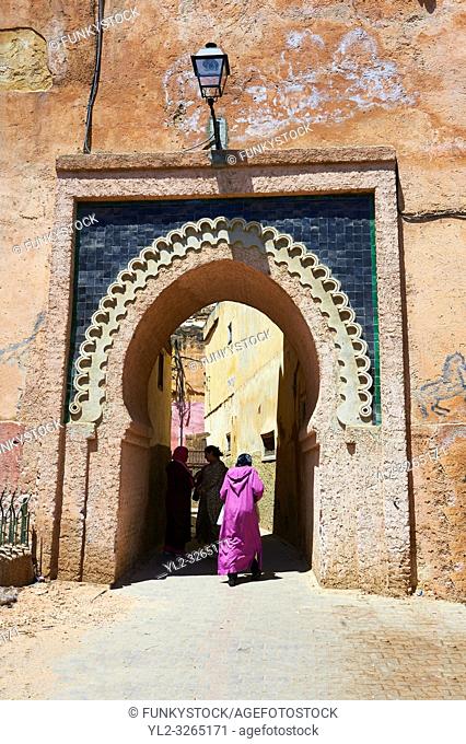 Decorated Arabesque Berber and entrance to the Medina. A UNESCO World Heritage Site . Meknes, Meknes-Tafilalet, Morocco