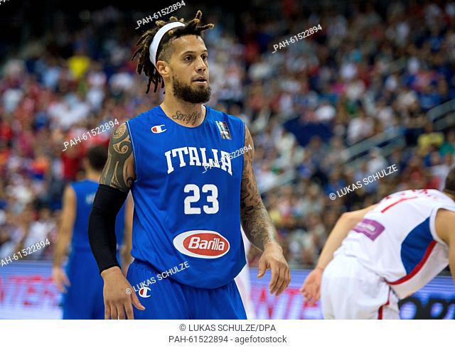 Italy's Daniel Hackett reacts during the FIBA EuroBasket 2015 Group B Italy vs Serbia in Berlin, Germany, 10 September 2015