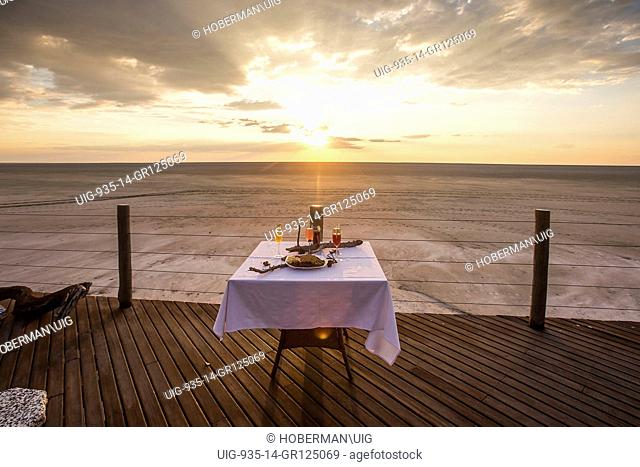 Romantic Dinner For Two At Onkoshi Camp On The Edge Of The Etosha Pan In Namibia