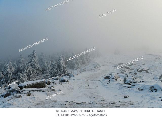 Winter on the Brocken in the Harz mountains, Germany, near city of Schierke, 14. November 2019. Photo: Frank May | usage worldwide