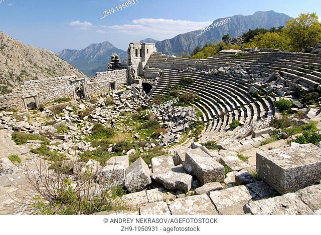 Theater, Antique city of Termesos (Termessus) Taurus Mountain, Turkey, Western Asia