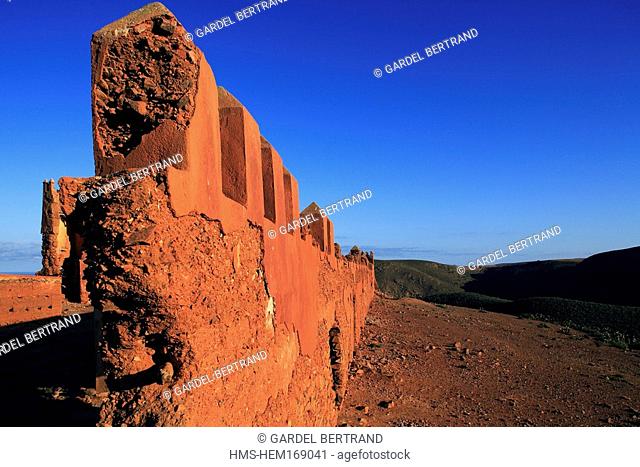 Morocco, Souss region, Atlantic coast in the South of Agadir, Mirleft, the old fort or Kasbah