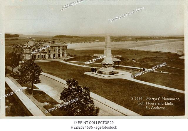 'Martyr's Monument, Golf House and Links, St. Andrews', c1900. Artist: Unknown