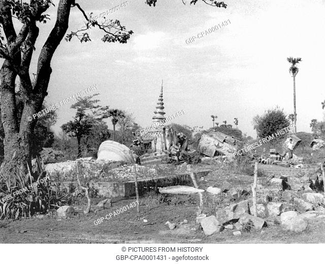 Cambodia: Khmer Rouge Aftermath: Krapuchaet, the 'Temple of the Satisfied Crocodile' in Kandal Province, destroyed during the Khmer Rouge period (1975-1979)