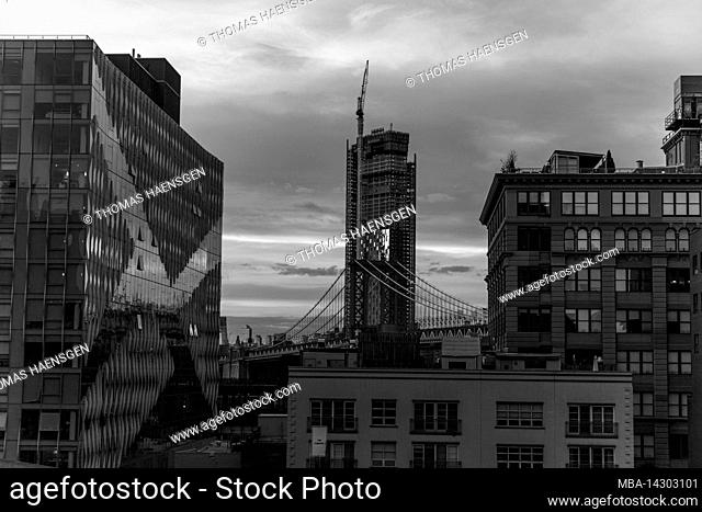 Old Fulton ST/Prospect Street, New York City, NY, USA, Brooklyn Bridge over East River