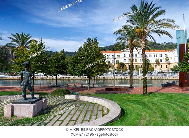 Abandoibarra promenade and University of Deusto. Bilbao. Biscay, Spain, Europe