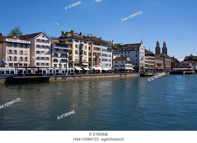 Zurich, Switzerland - old town and river Limmat