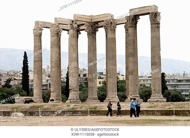 europe, greece, athens, temple of olympian zeus