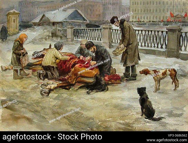 Vladimirov Ivan - Famine - Russian School - 19th Century