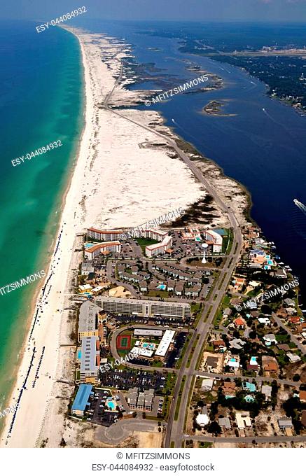 Aerial image of Okaloosa Island (Santa Rosa Island) in Fort Walton Beach  and Destin, Florida, Stock Photo, Picture And Low Budget Royalty Free  Image. Pic. ESY-044084932 | agefotostock