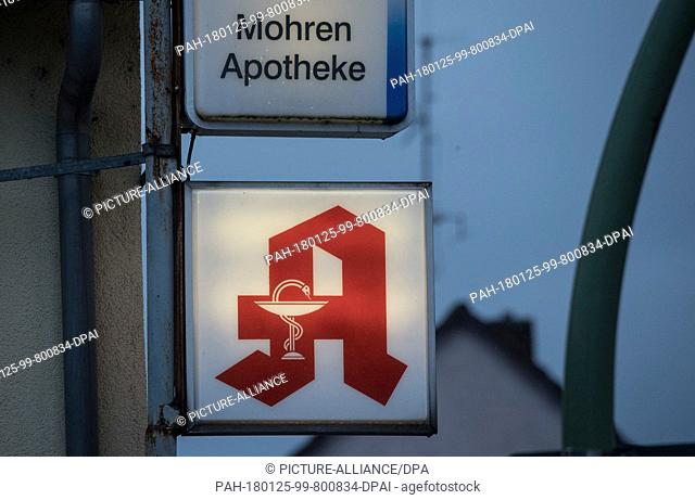 A sign reading ""Mohren Apotheke"" can be seen in Frankfurt am Main, Germany, 25 January 2018. The name ""Mohr"" is a highly racist