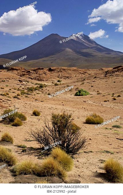 Landscape with Vulcano in the Uyuni Highlands, Bolivia