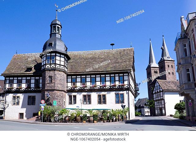 Historic town hall, Hoexter, Weser Uplands, North Rhine-Westphalia, Germany, Europe